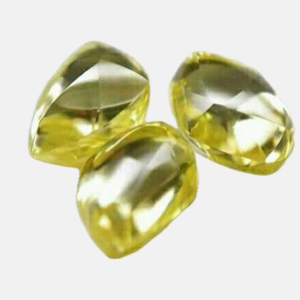 Trio de Diamants Jaunes Taillés Éclat Centrafricain
